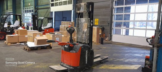 Gabelhochhubwagen mit klappbarer Plattform Hangcha CDD16-AZ3S-L