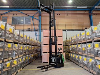 Gabelhochhubwagen mit klappbarer Plattform Hangcha CDD16-AC2S-LI